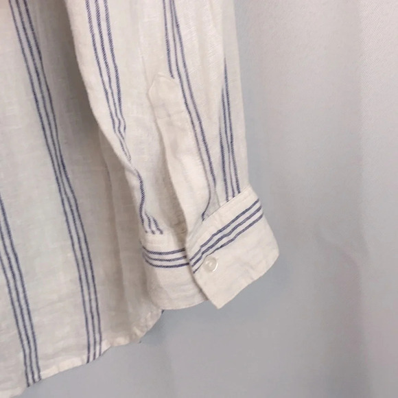 Rails Matea Flamenco Stripe Long Sleeve Linen Blend Top Size Small - Picture 9 of 9